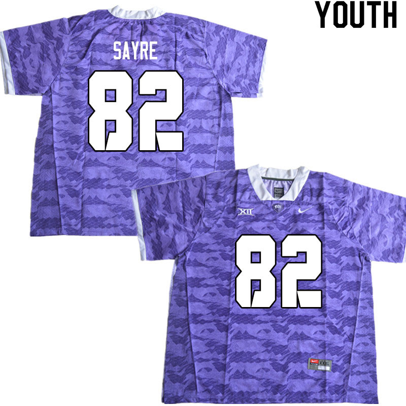 Youth #82 Cole Sayre TCU Horned Frogs College Football Jerseys Sale-Limited Purple - Click Image to Close